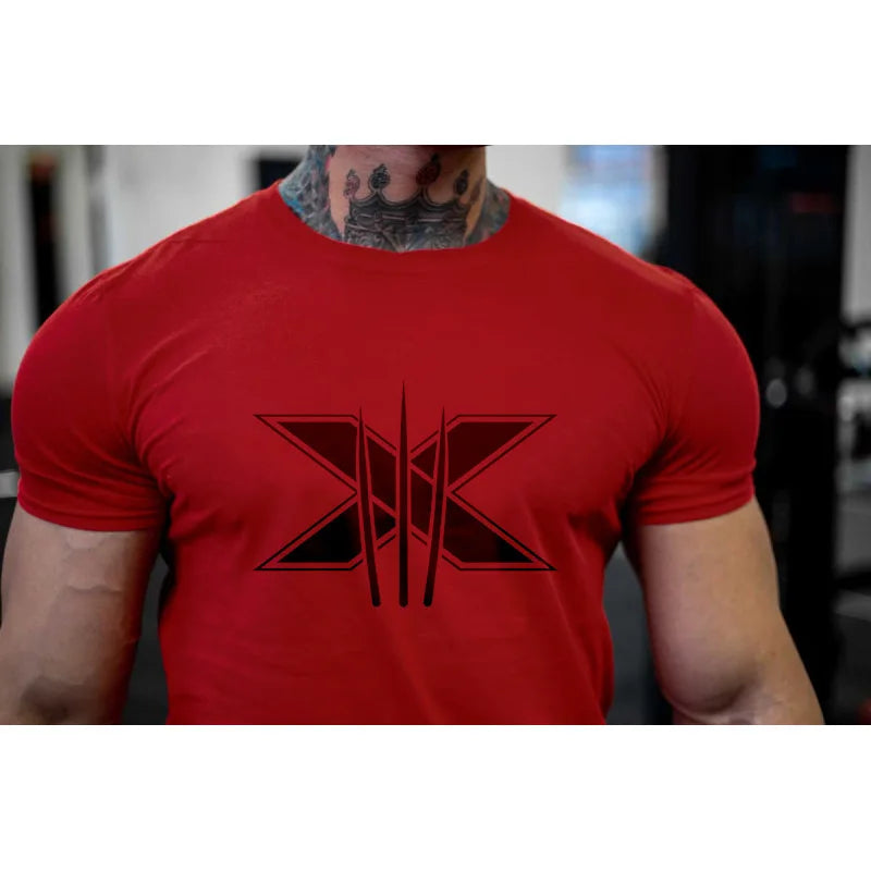 Men's Gym Fitness Clothing Man Cotton Sports Short Sleeve T-shirt