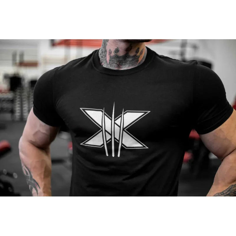 Men's Gym Fitness Clothing Man Cotton Sports Short Sleeve T-shirt