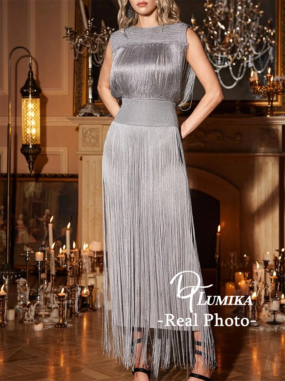Elegant Tassel Maxi Dress