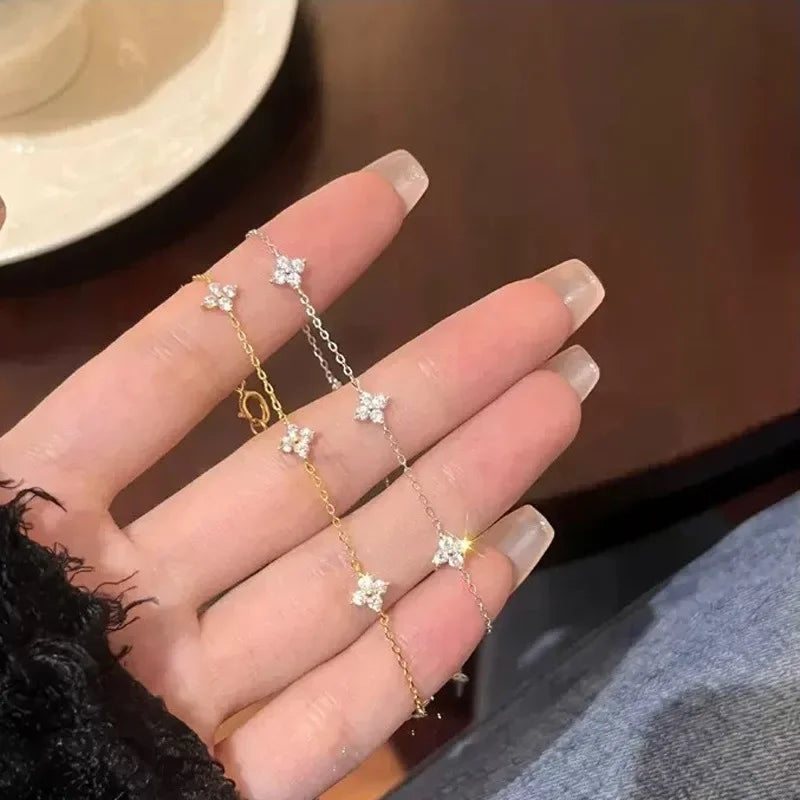 High Quality Crystal Four Leaf Flower Bracelet for Women