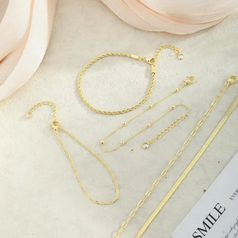 Gold Bracelets for Women, Elegant Adjustable 14K Gold Plated