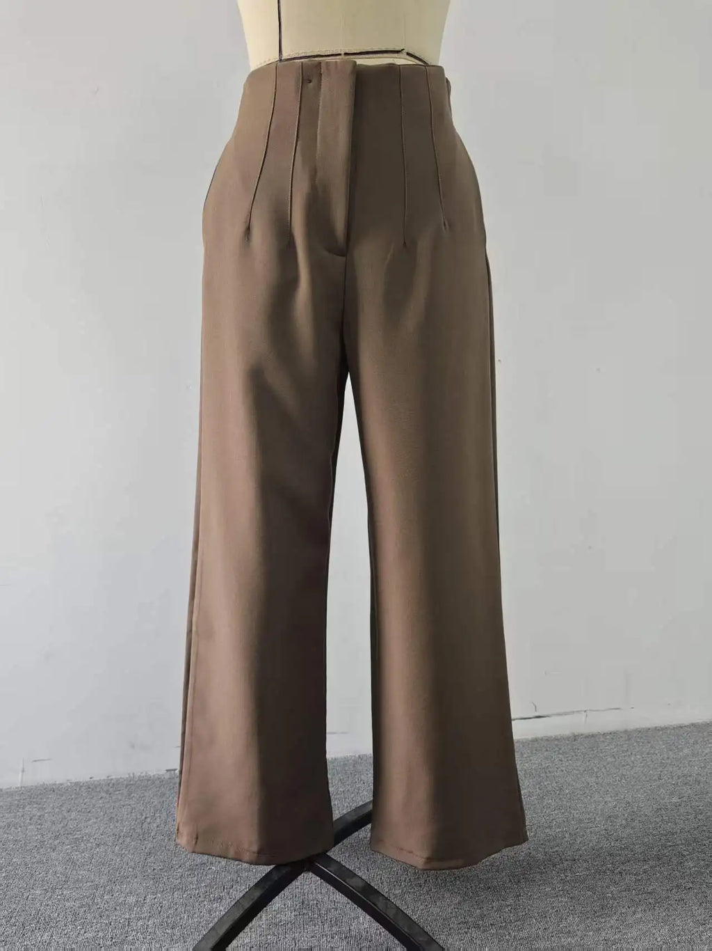 Women's High Waist Wide Leg Pants Elegant Tailored Straight Trousers