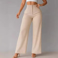 Women's High Waist Wide Leg Pants Elegant Tailored Straight Trousers