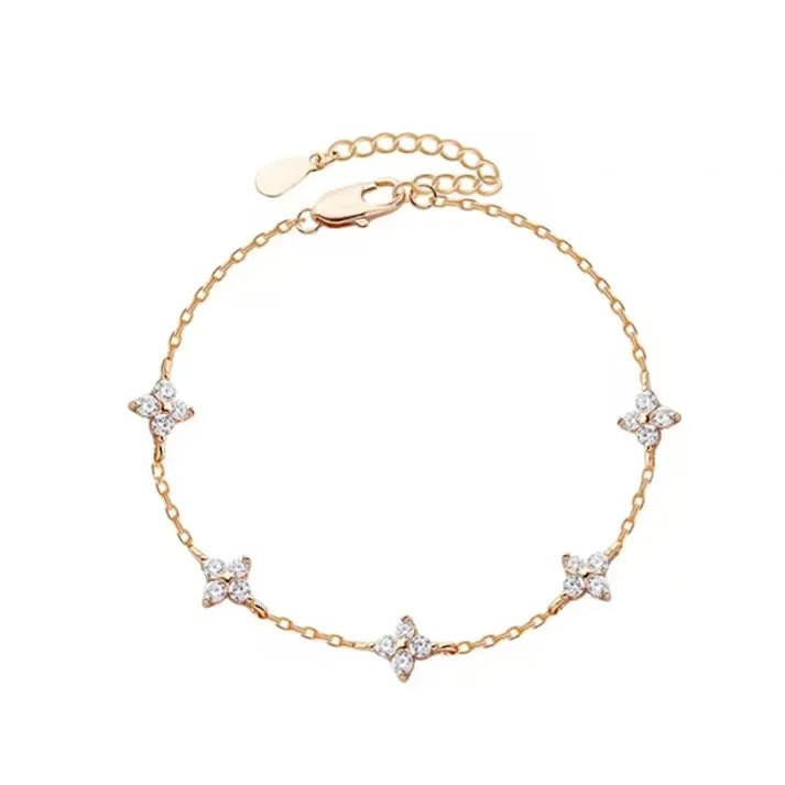High Quality Crystal Four Leaf Flower Bracelet for Women