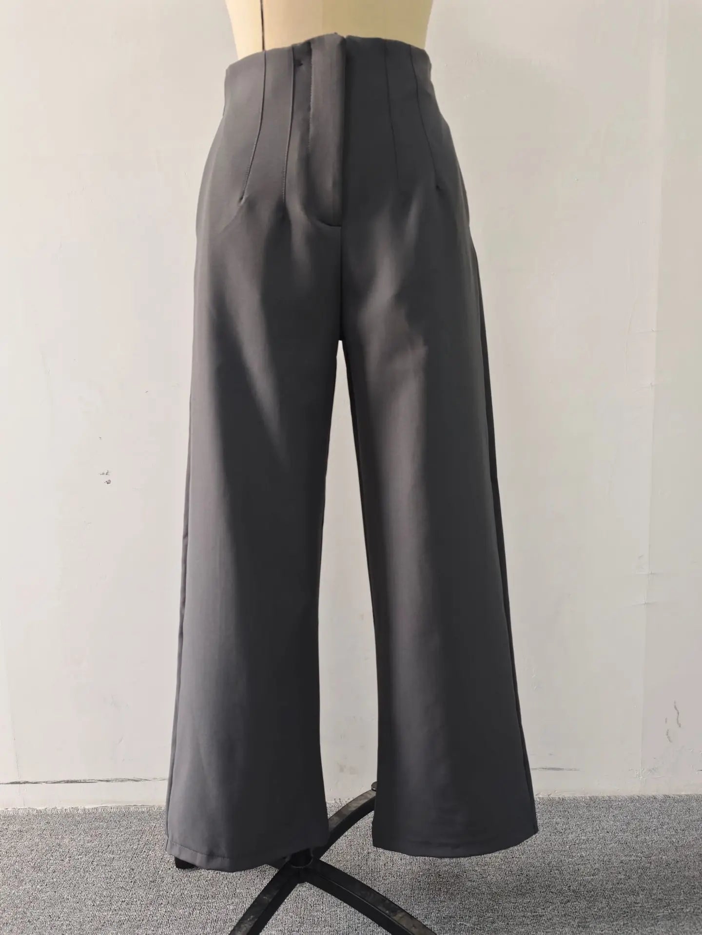 Women's High Waist Wide Leg Pants Elegant Tailored Straight Trousers