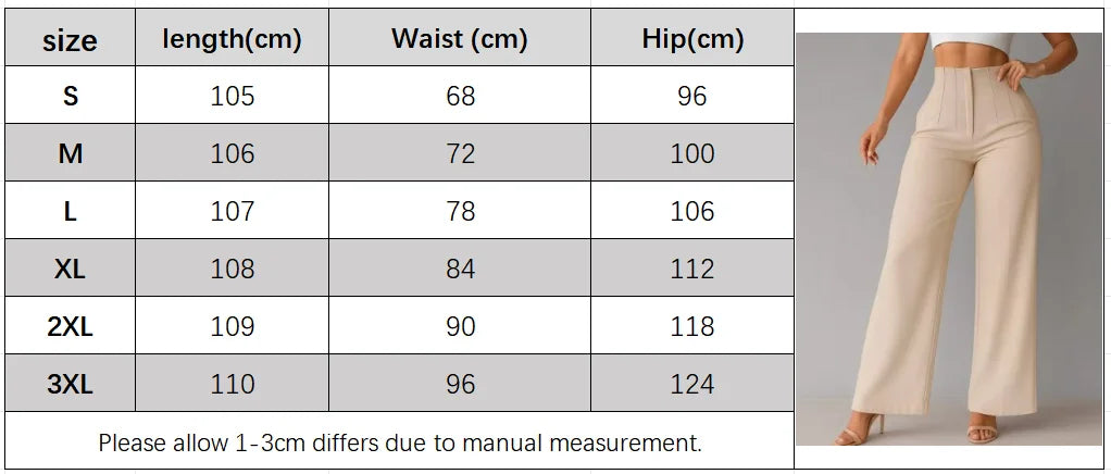 Women's High Waist Wide Leg Pants Elegant Tailored Straight Trousers