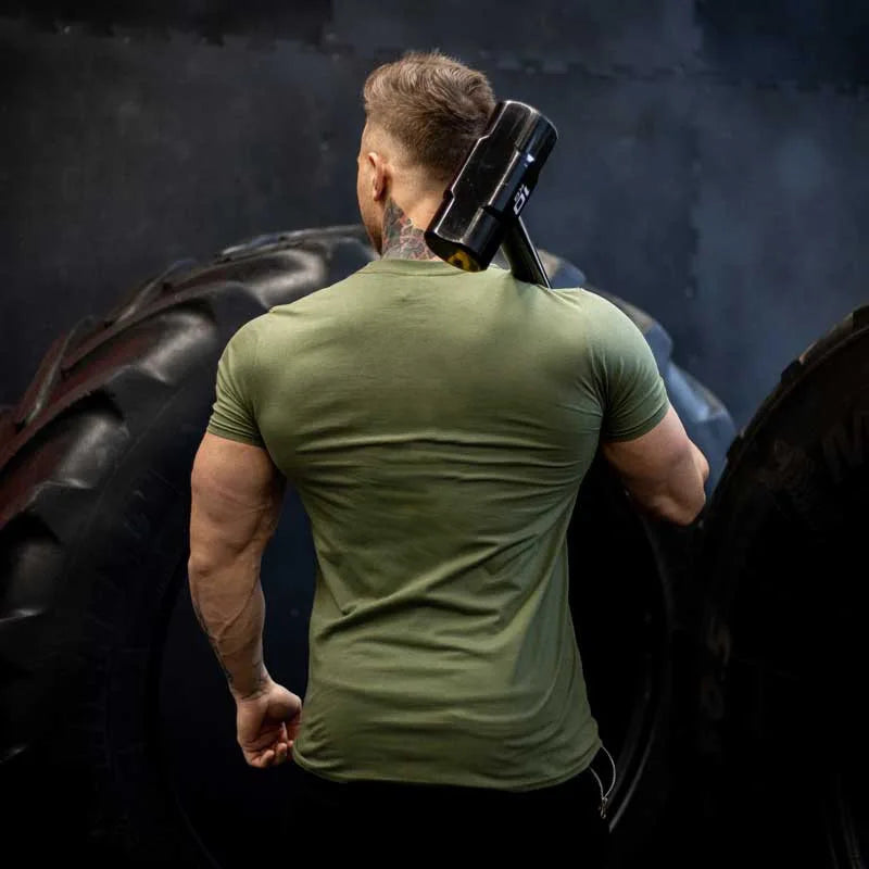 Men's Gym Fitness Clothing Man Cotton Sports Short Sleeve T-shirt
