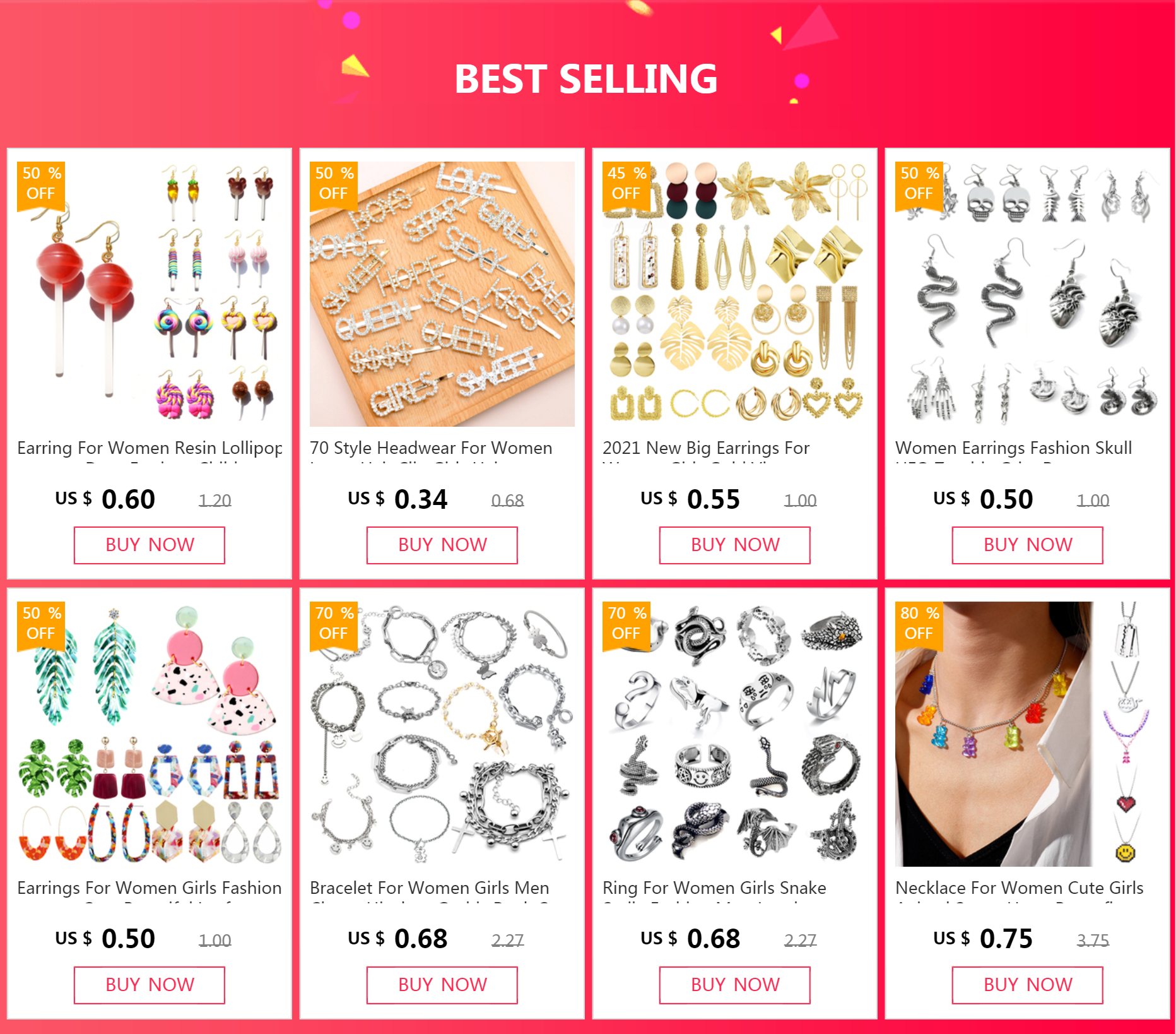 Earrings For Women Gold Fashion Jewelry Pendant