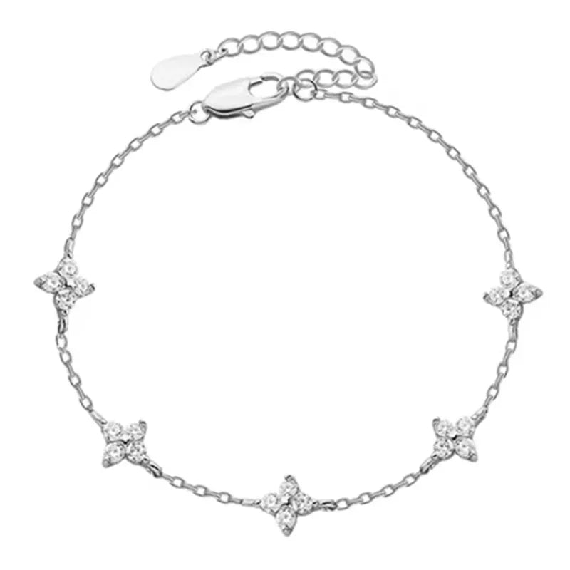 High Quality Crystal Four Leaf Flower Bracelet for Women