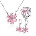 Fashion Pink Zircon Crystal Flower Pendant Bracelets